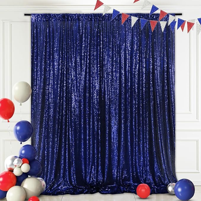 Eternal Beauty Navy Blue 3mm Sequin Backdrop 7x7 Ft - Image 3