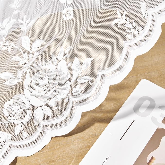 White Lace Curtains 80 Inches Long - Image 6