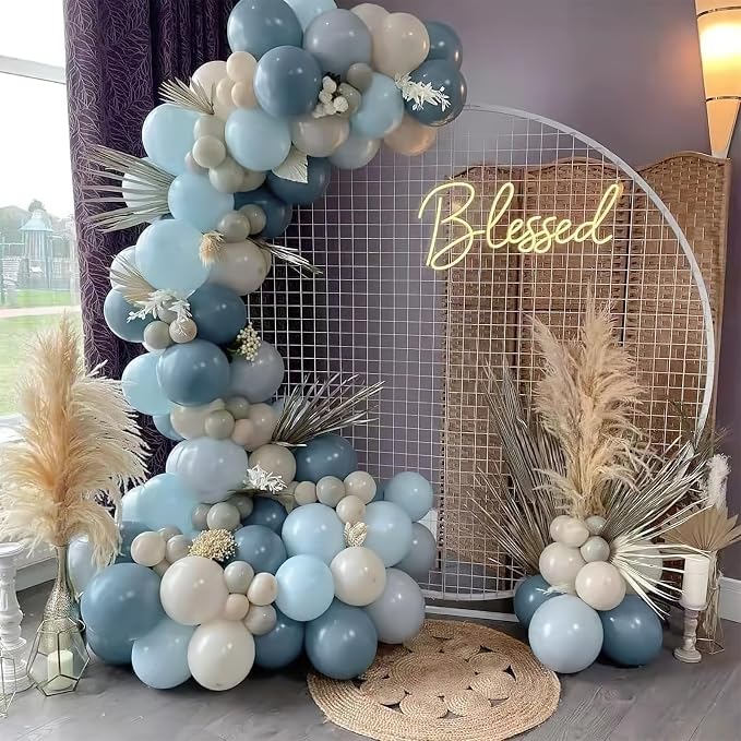PartyWoo Dusty Blue Balloons 50pcs Light Blue Aqua Boho Color | 12 Inch Balloons - Image 6