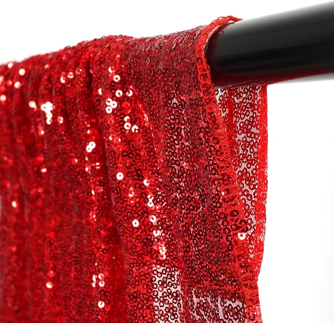 Poise3EHome Red Sequin Backdrop, 20Ft x 10Ft Glitter Photography Background - Image 5