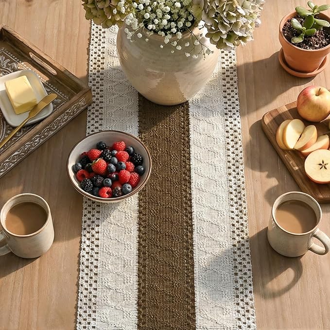 Artoid Mode Coffee Farmhouse Rustic Table Runner 12x108 Inch | Seasonal Holiday - Image 8