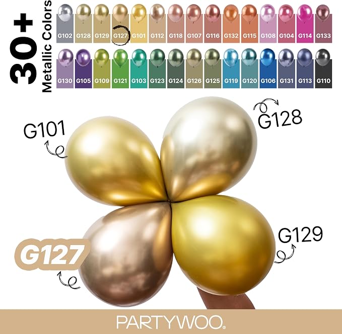 PartyWoo Metallic Gold Balloons 140pcs Chrome Gold Color 18 12 10 5 Inch | 18 - Image 4