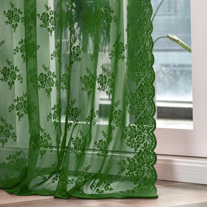Kotile Emerald Green Sheer Curtains by Kotile+Curtains