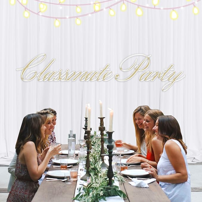 White Backdrop Curtain for Parties Wedding Decor- White Wedding Photography Rod - Image 3