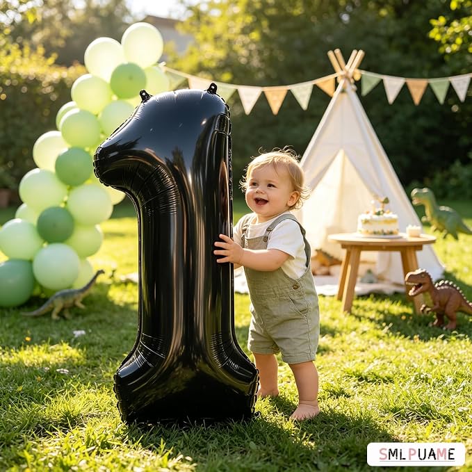 40 inch Number Balloon 0-9 Black Large Number 1 Balloons, Digital Balloons - Image 2
