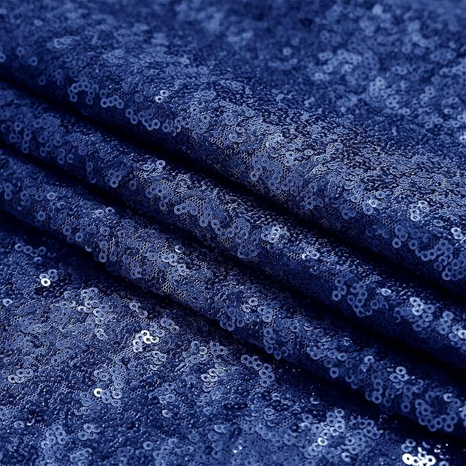 Sugargirl Navy Sequin Backdrop Curtain 3 Panels 2FTx8FT Glitter Navy Background - Image 9