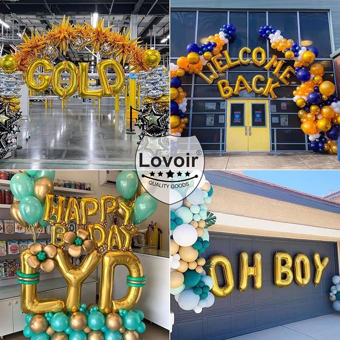 Lovoir 40 Inch Large Gold Letter A Balloons Big Size Jumbo Mylar Foil Helium - Image 4