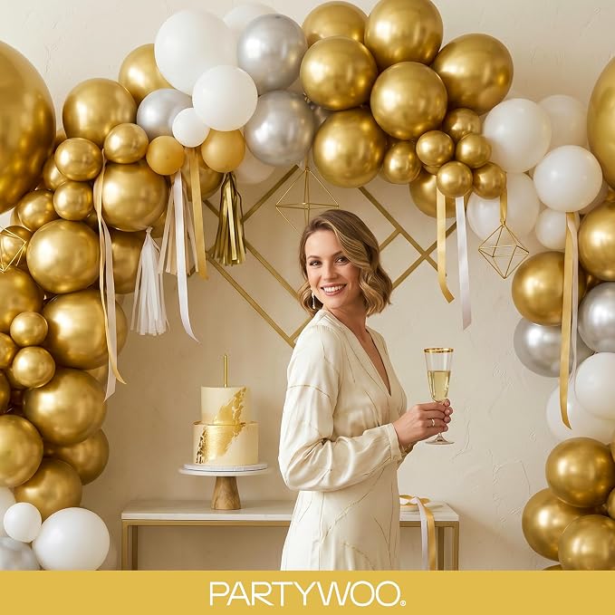 PartyWoo Gold Balloons 100pcs Different Sizes of 18 12 10 5 Inch | Balloons - Image 8