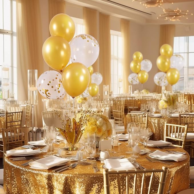 6 Set Gold Table Centerpiece Balloons Stand Kit - Image 3