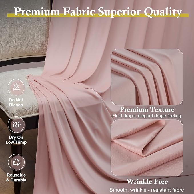 20ft x 15ft Dusty Pink Backdrop Curtains - Image 3