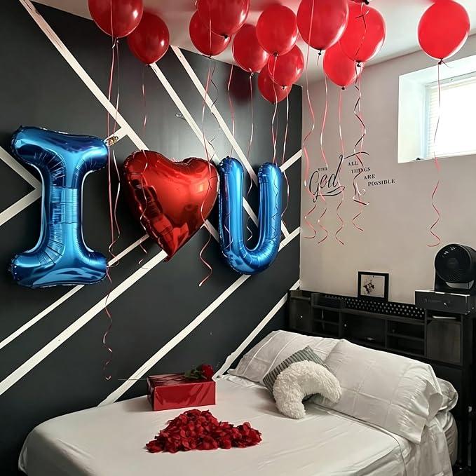 Letter I Balloon 40 Inch Blue, Giant Alphabet Foil Balloon, Big Mylar Party - Image 2