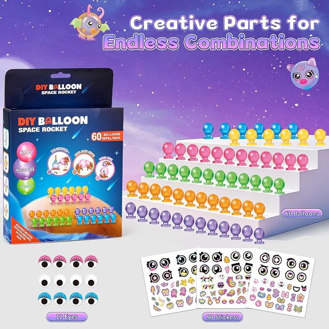 BTEC 162PCS DIY Sticky Balloon Maker Toy Refill Craft Kits - Image 5