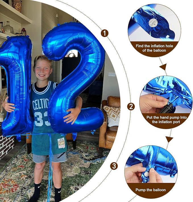 25 Balloon 40 inch Dark Blue Number Balloons - Image 6
