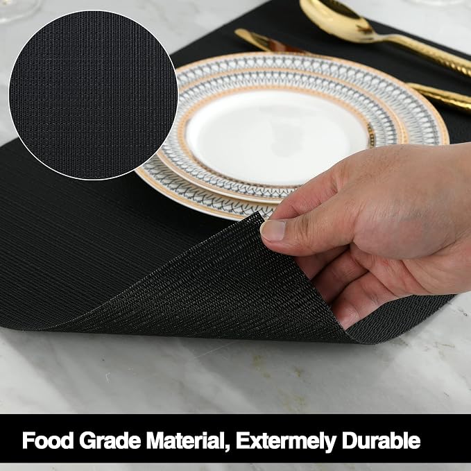 SLKQG Black Placemats Set of 6 - Image 4