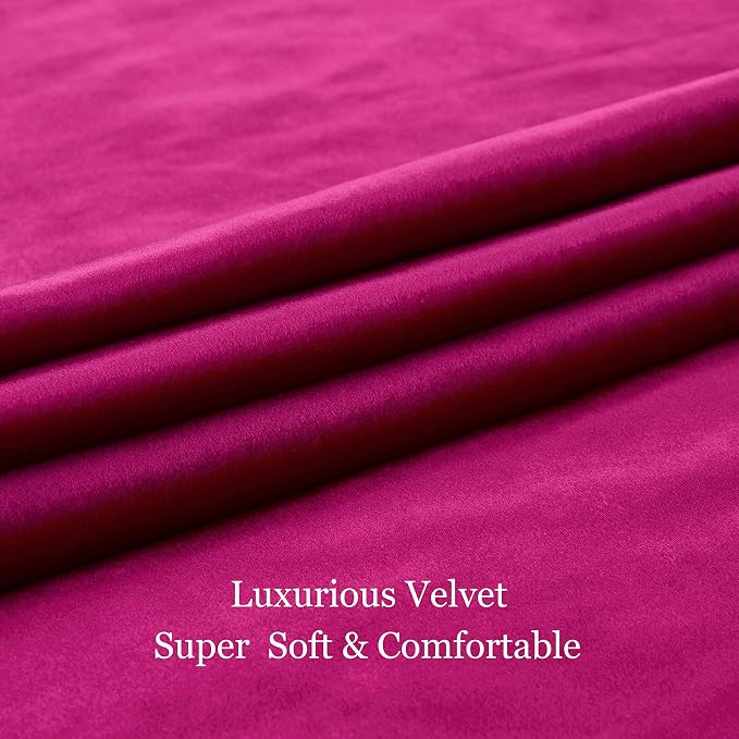 Hot Pink Velvet Blackout Curtains 72 inch - Image 7