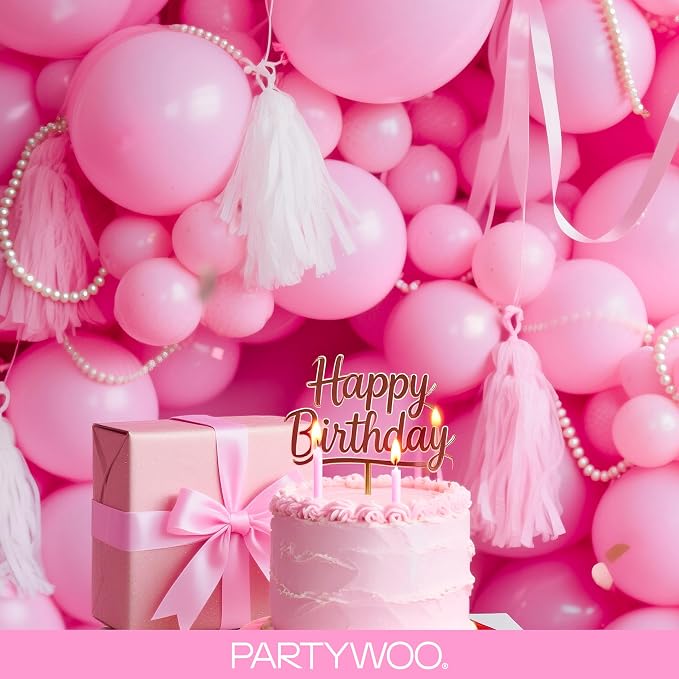 PartyWoo Pink Balloons 130pcs Matte Pink Different Sizes 18 12 10 5 Inch | - Image 8