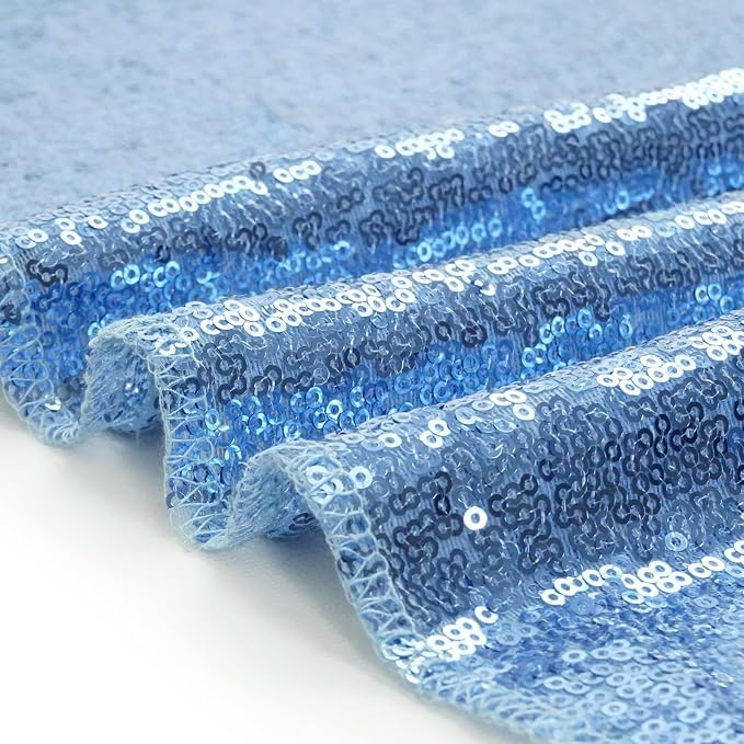 Eternal Beauty Baby Blue 3mm Sequin Backdrop 2x8 Ft 2 Pack Wedding | Dense - Image 9