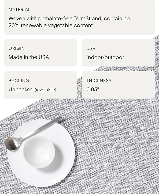 Chilewich Mini Basketweave Placemats, Woven Rectangle Placemats Set of 4 | Easy - Image 4