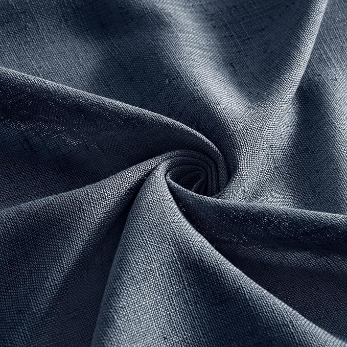 MIULEE Navy Blue Linen Curtains 52x108 Inch Length 2 Panels - Image 8