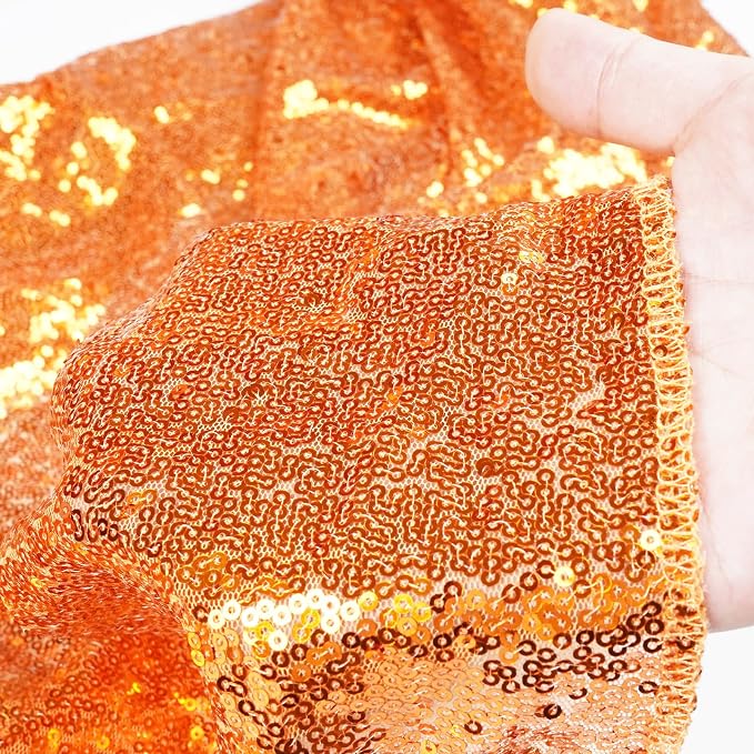 Poise3EHome Orange Sequin Backdrop, 10Ft x 10Ft Glitter Photography Background - Image 4