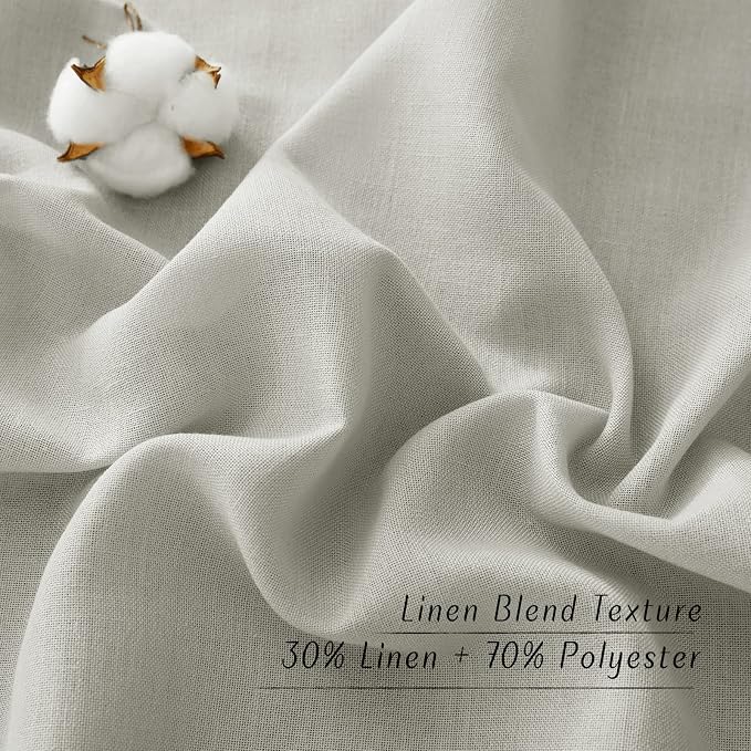 NICETOWN Thick Linen Blend Curtains Flax Textured - Image 5