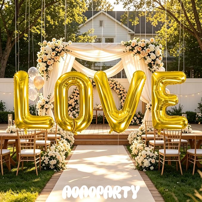 Letter Balloons Gold 40 Inch I Large Giant Big Foil Mylar Balloon | - Image 5