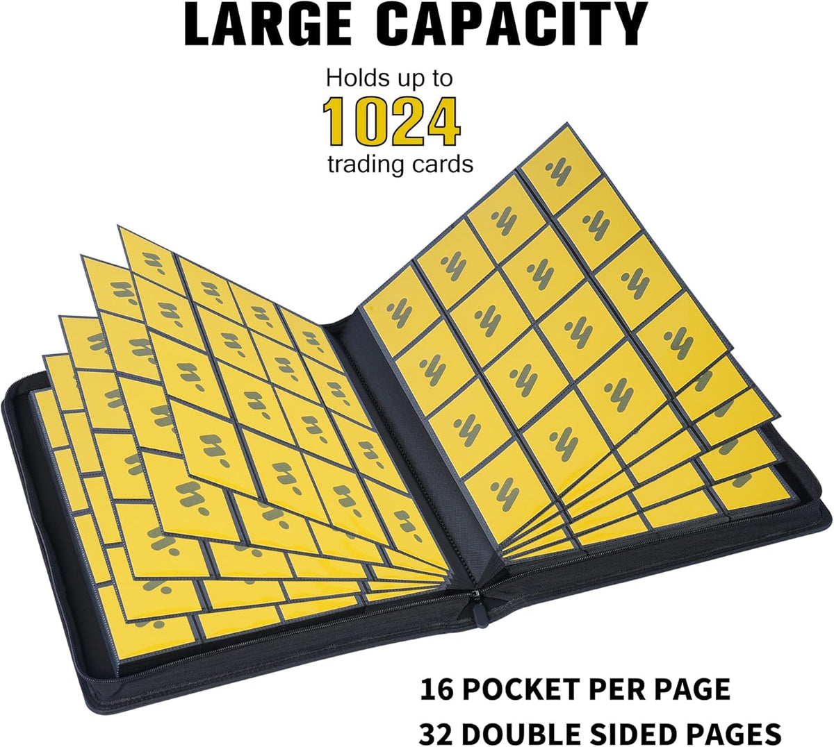 Premium 1000+ Pockets Card Binder,16 Pockets Trading Card Binder Ringless Side Loading Trading Card Album Folder for TCG -Pink Purple