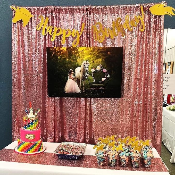 Poise3EHome 8FT x 8FT Sequin Photography Backdrop Curtain - Image 3