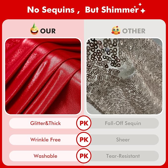 40x10ft Shimmer Red Sequin Backdrop Curtain - Image 4