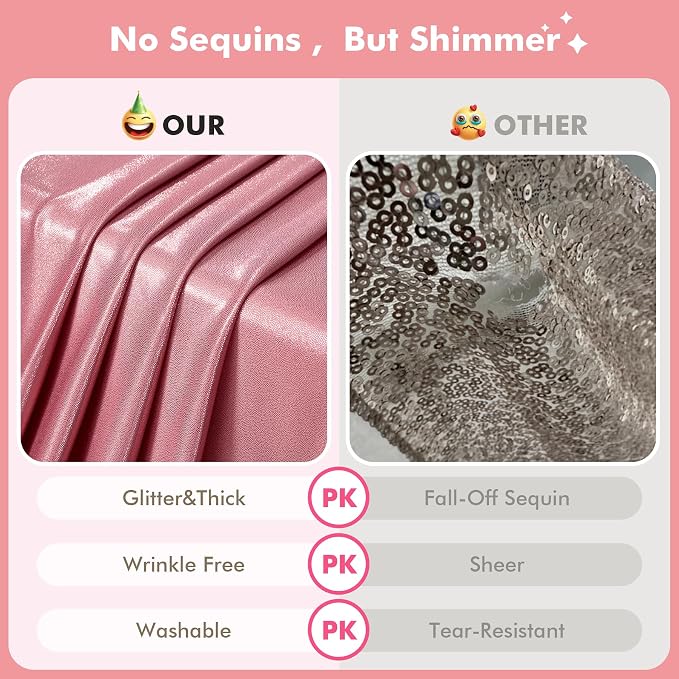 40x10ft Shimmer Rose Gold Sequin Backdrop Curtain - Image 4