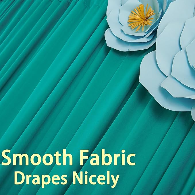 20ft x 10ft Wrinkle Free Turquoise Backdrop Curtains - Image 5