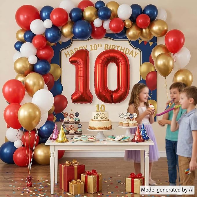Red Number 0 Balloon 40 Inch, Foil Numeral - Image 6