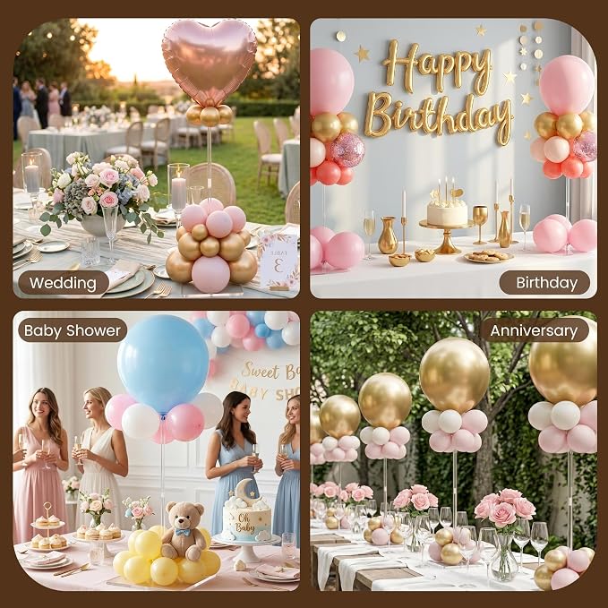 6 Pack 23.6 Inch Clear Acrylic Balloon Stands, 23.6 Inch Balloon Stand Kit - Image 7