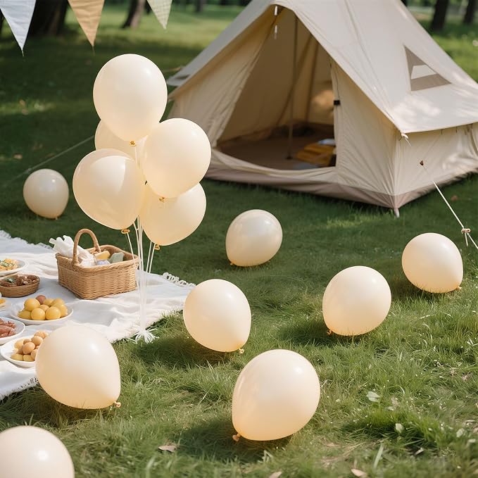Cream Balloons Latex Party Balloons 100 Pack 12 inch Round Beige Neutral Sand - Image 4