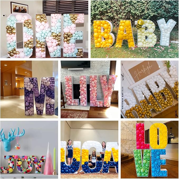 Marquee Letters 3FT Tall Mosaic Balloon Frame Pre-Cut Foam Board Letter J | - Image 7