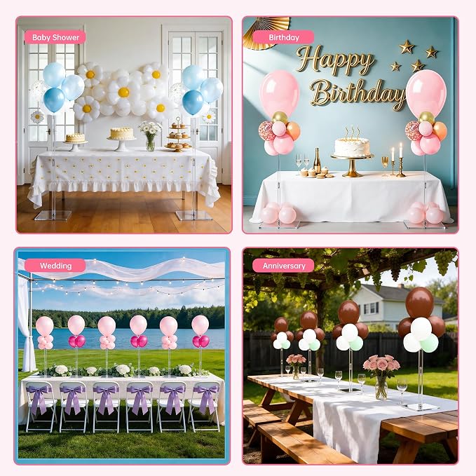 Clear Acrylic Balloon Stands for Table, Adjustable 15.75 Inch 23.6 Inch 31.5 - Image 7