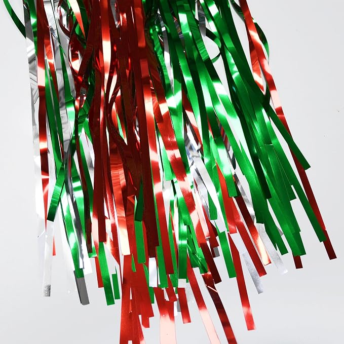 BRAVESHINE Party Fringe Backdrop Red Silver Green Christmas Decorations | - Image 8