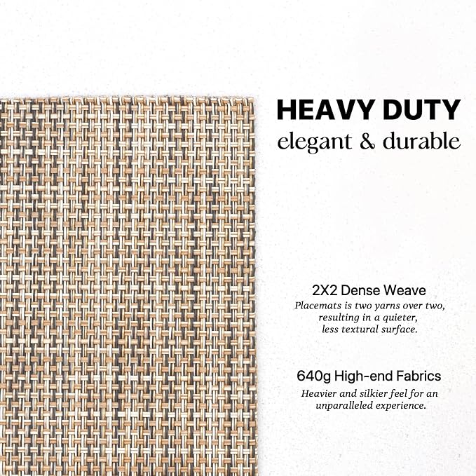 LEXMORE Placemat Set of 4 Vinyl/Plastic Woven Place Mats - Image 3