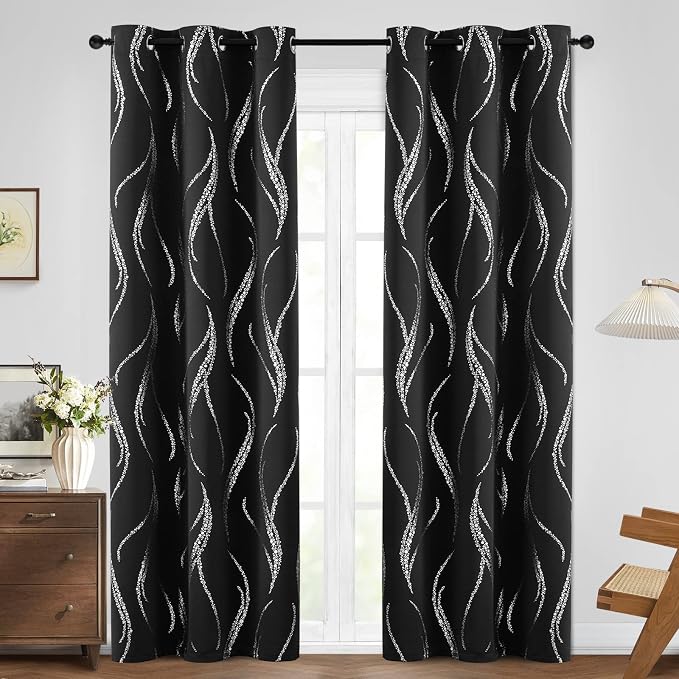 Yakamok Black Blackout Curtains - Image 2