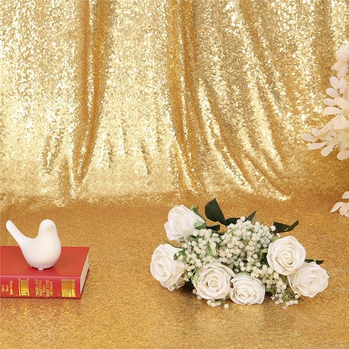Eternal Beauty Gold 3mm Sequin Backdrop 10x10 Ft - Image 6