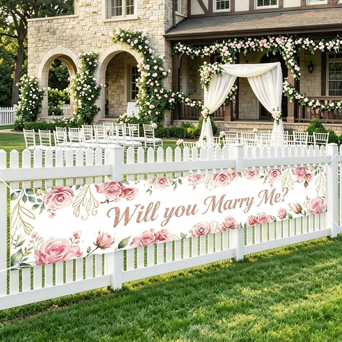 Will You Marry Me Banner Wedding Decor Banner Marriage Proposal Decorations | by WETDNGQI
