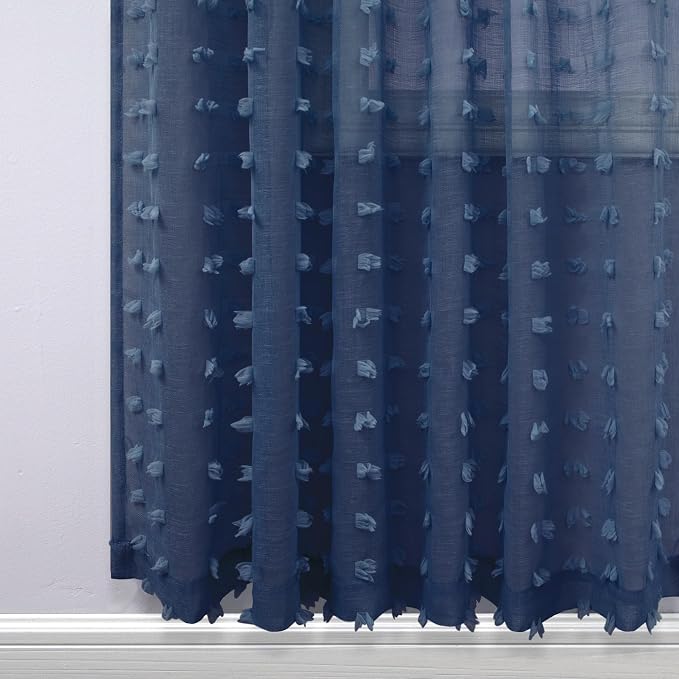KOUFALL Navy Blue Boho Curtains - Image 5