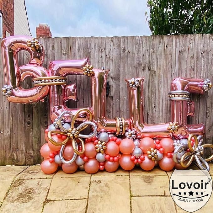 Lovoir 40 Inch Large Rose Gold Letter M Balloons Big Size Jumbo Mylar Foil - Image 4