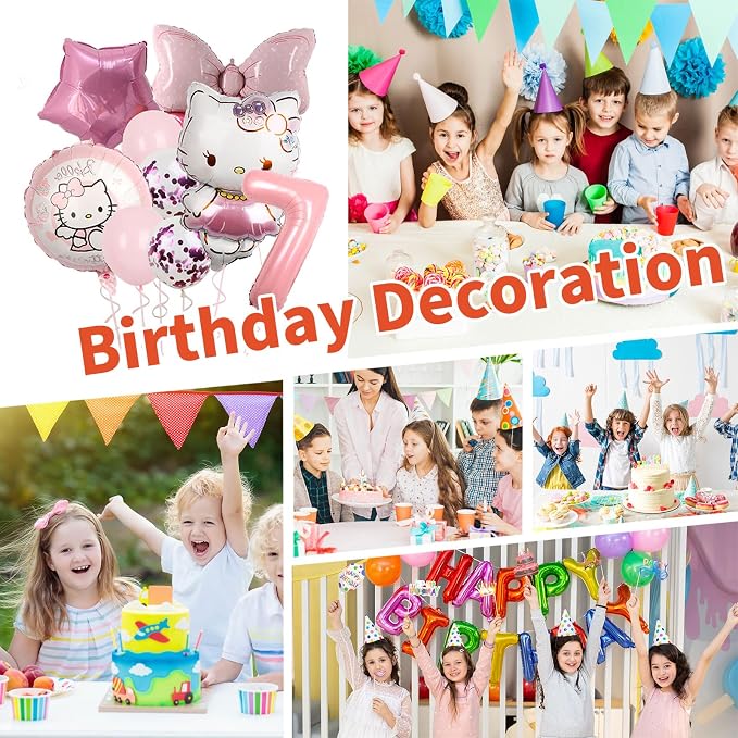 Cartoon Party Balloons, Cute Number 7 Balloon - Image 7