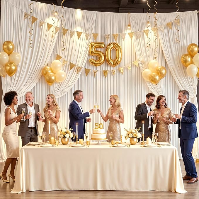 8 Panels Champagne Backdrop Curtains - Image 5