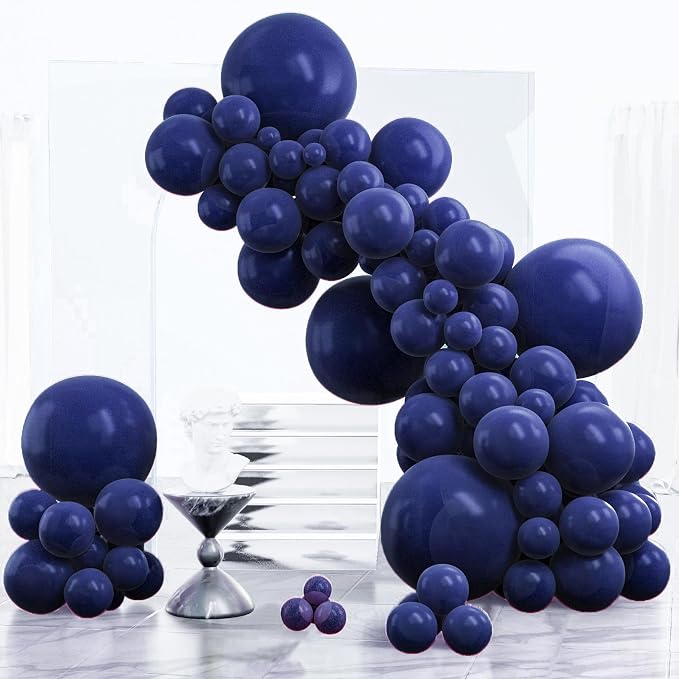 PartyWoo Navy Blue Balloons 120pcs Dark Blue Color 18 12 10 5 Inch | 18 12 10 5 by PartyWoo