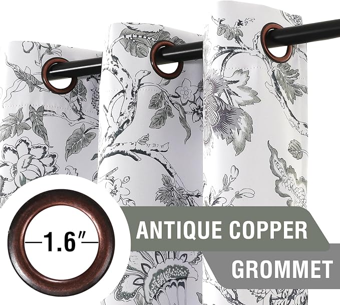 H.VERSAILTEX Blackout Curtains 63 Inch Length 2 Panels Set Floral Print Curtain - Image 3