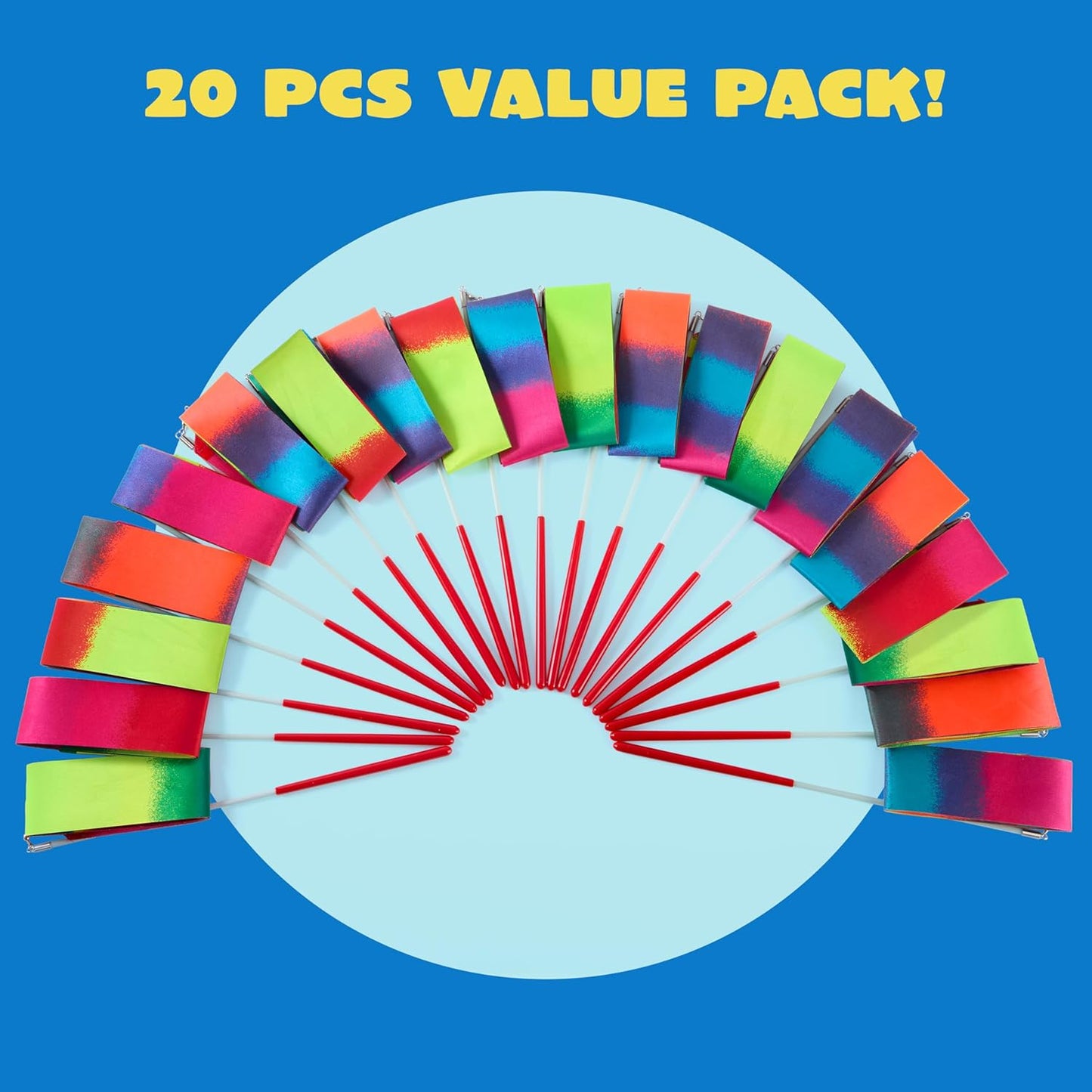 JOYIN 10 Pcs Ribbon Dancing Wands Party Favors Set, Dance Ribbon Gymnastics Ribbon Wand, Princess Birthday Party Favors for Kids, Carnival Prizes, Goody Bag Stuffers