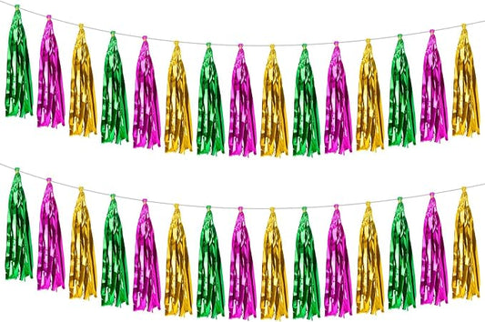 2 Pack Purple Gold Green Metallic Tassel Garland by Unknown