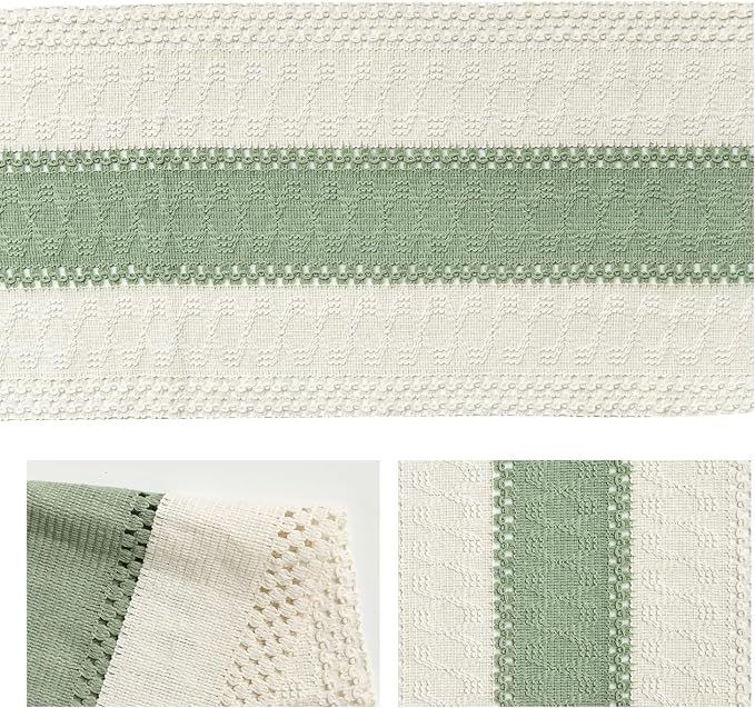 Artoid Mode Light Green Farmhouse Rustic Table Runner 12x108 Inch | Seasonal - Image 6